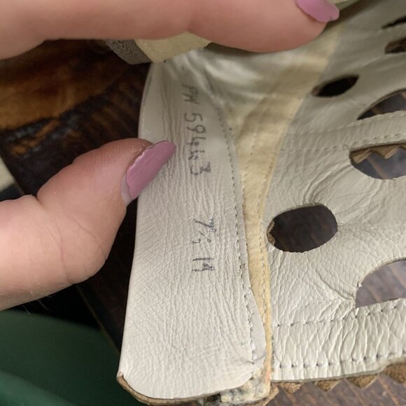 Stuart Weitzman Dove Leather Silver Studded Lace Up Open Toe Booties 7.5M - Picture 12 of 12